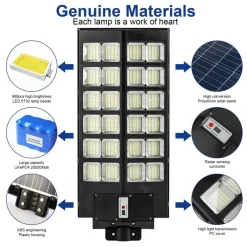 LAMPIONE SOLARE 6500K ILUMINAZIONE STRADALE PER CAMPI DA BASKET STRADE PARCHI GIOCHI