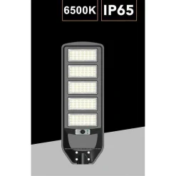 LAMPIONE SOLARE LED 270W SENSORE MOVIMENTO PIR TELECOMANDO IP65 ESTERNO J02-270W-F