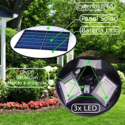 LAMPIONE SOLARE UFO A LED 1500LMN PER ESTERNO IP65 150W CON SENSORE DI MOVIMENTO