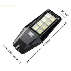 LAMPIONE STRADALE FARO A LED SOLARE PER ESTERNO 120 W LUCE 7000K SL-606-200-7000K