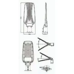 LAMPIONE STRADALE LED 100 W 9000LM GRIGIO IP65 LUCE BIANCO FREDDO 6500K RL02-100W