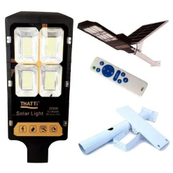 LAMPIONE STRADALE LED 200 WATT PANNELLO SOLARE CON STAFFA TELECOMANDO XJ-96200