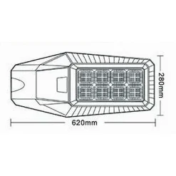 LAMPIONE STRADALE LED FARETTO SOLARE ESTERNO LUCE FREDDA 120 W SL-606-200-6500K