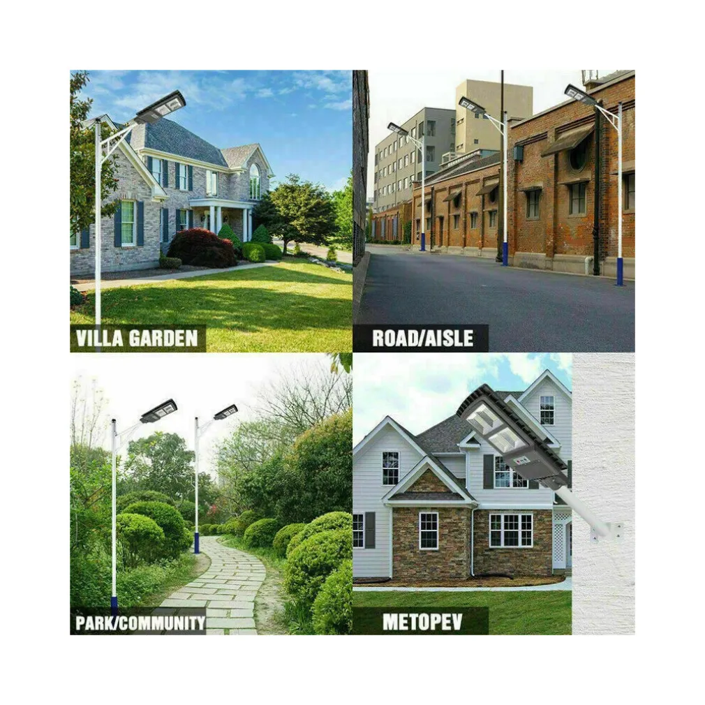 LAMPIONE STRADALE 120LED 120W PANNELLO FOTOVOLTAICO ENERGIA SOLARE ESTERNO IP65