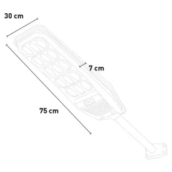 LAMPIONE STRADALE LUCE ENERGIA SOLARE LED 300WATT SENSORE PIR STAFFA TELECOMANDO