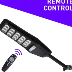 LAMPIONE STRADALE LUCE ENERGIA SOLARE LED 400WATT SENSORE PIR STAFFA TELECOMANDO