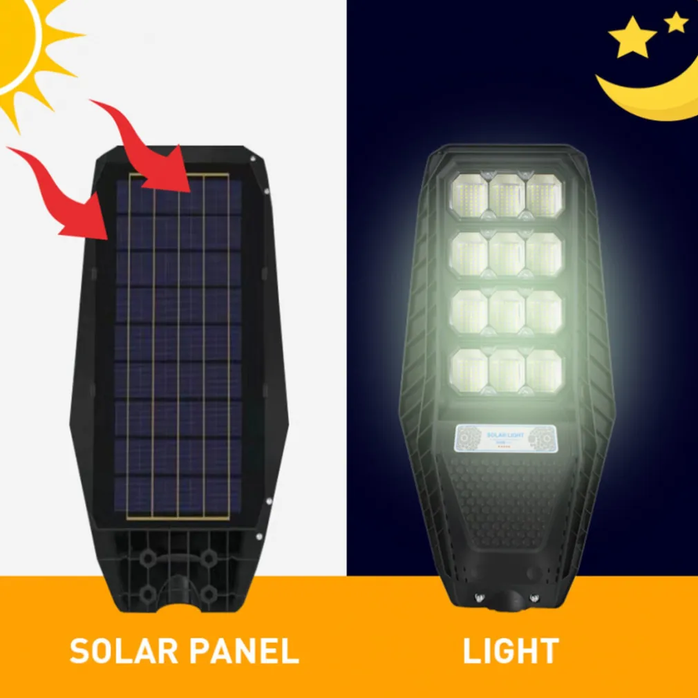 LAMPIONE STRADALE LUCE ENERGIA SOLARE LED 200WATT SENSORE PIR STAFFA TELECOMANDO