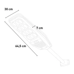 LAMPIONE STRADALE LUCE ENERGIA SOLARE LED 200WATT SENSORE PIR STAFFA TELECOMANDO