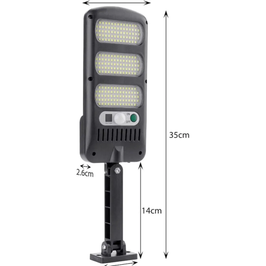 LAMPIONE STRADALE PANNELLO SOLARE 213 LED CON SENSORE DI MOVIMENTO E TELECOMANDO