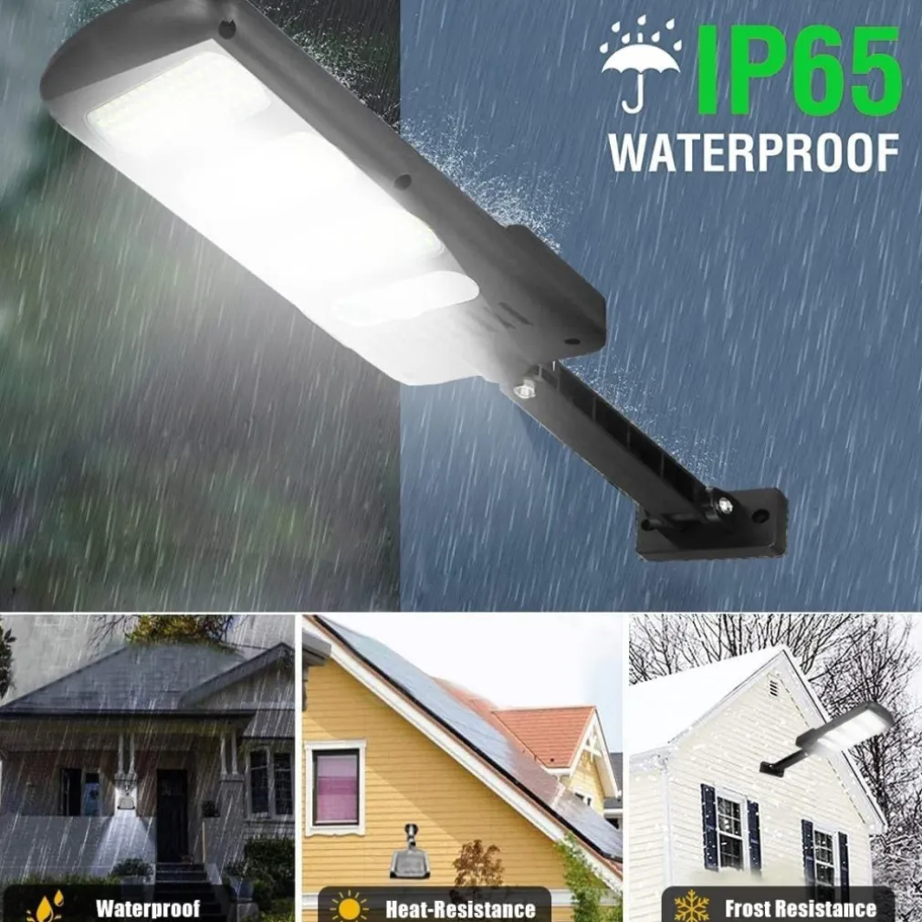 LAMPIONE STRADALE PANNELLO SOLARE 213 LED CON SENSORE DI MOVIMENTO E TELECOMANDO