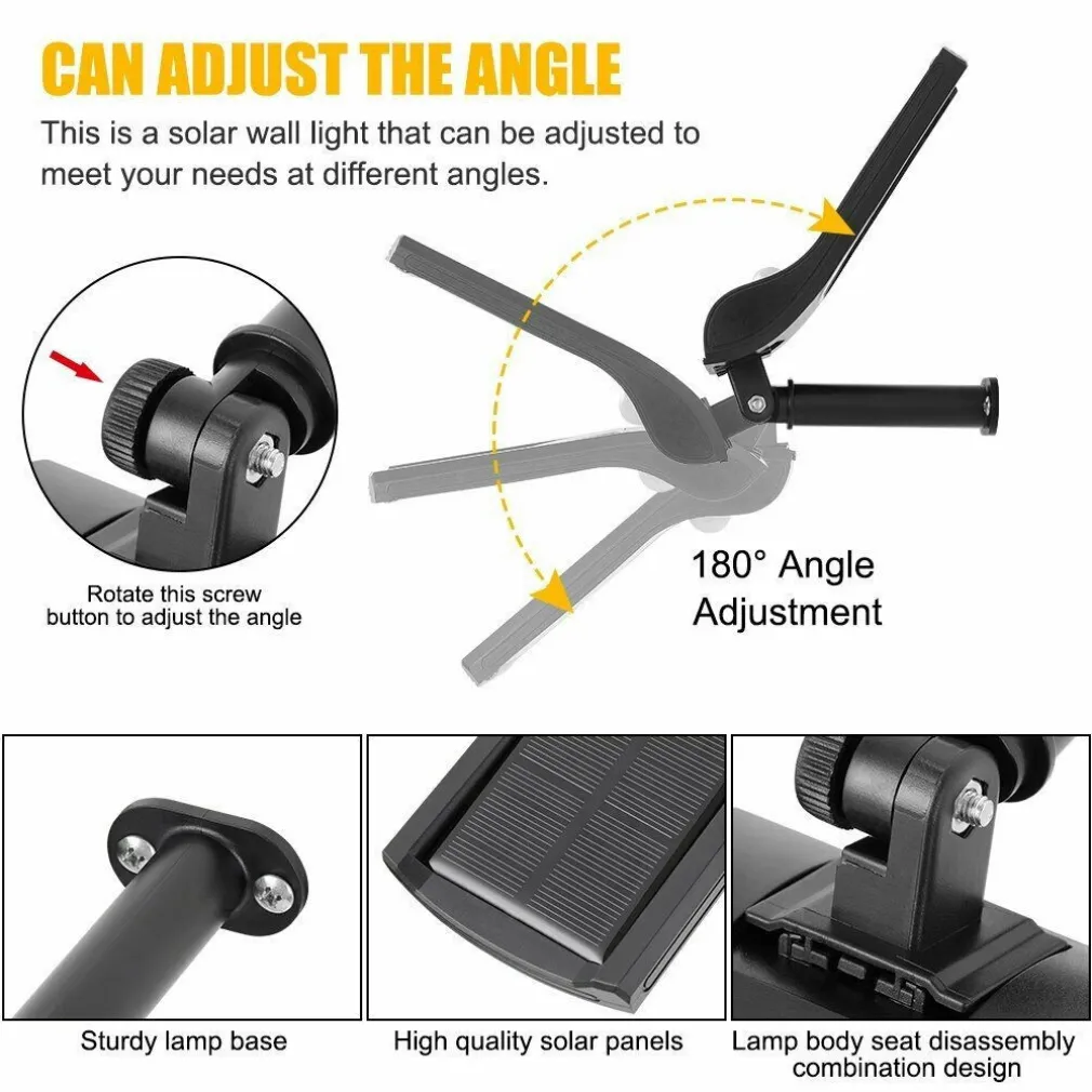 LAMPIONE STRADALE PANNELLO ENERGIA SOLARE FARO FOTOVOLTAICO ESTERNO 36 LED LUCE