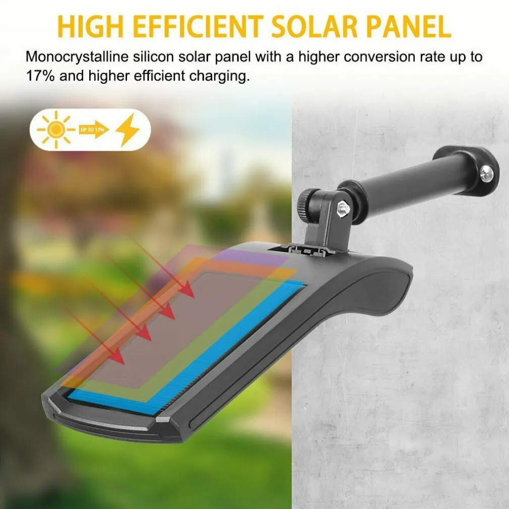 LAMPIONE STRADALE PANNELLO ENERGIA SOLARE FARO FOTOVOLTAICO ESTERNO 36 LED LUCE