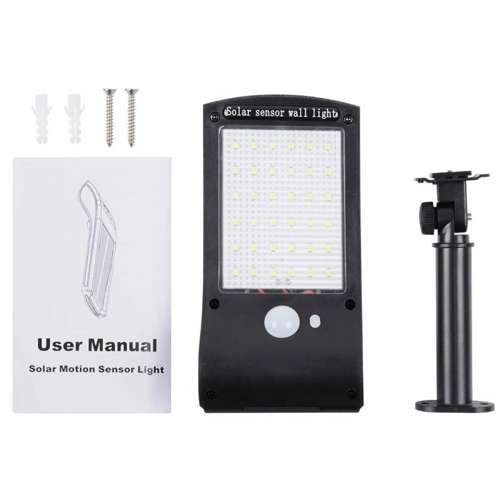 LAMPIONE STRADALE PANNELLO ENERGIA SOLARE FARO FOTOVOLTAICO ESTERNO 36 LED LUCE