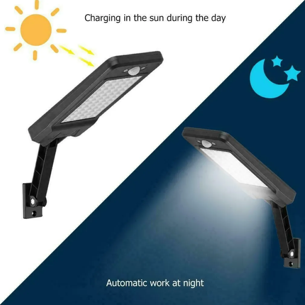 LAMPIONE STRADALE PANNELLO ENERGIA SOLARE FARO FOTOVOLTAICO ESTERNO 36 LED LUCE