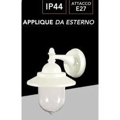 LANTERNA A PARETE STILE RETRÒ LAMPADA DA MURO PER GIARDINO FACCIATE E27 IP44 524WA-B247