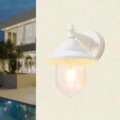 LANTERNA A PARETE STILE RETRÒ LAMPADA DA MURO PER GIARDINO FACCIATE E27 IP44 524WA-B247