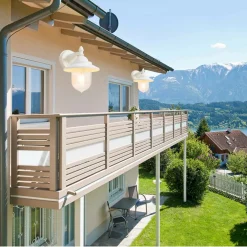 LANTERNA A PARETE STILE RETRÒ LAMPADA DA MURO PER GIARDINO FACCIATE E27 IP44 524WA-B247