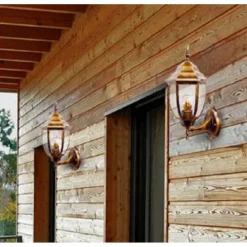 LANTERNA GIARDINO ANTICA LAMPADA PARETE APPLIQUE ESTERNO MURO RETRÒ ES09 BRONZO