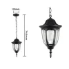 LANTERNA SOSPESA DA SOFFITTO LAMPADA GIARDINO RETRÒ PER ESTERNO CON CATENA