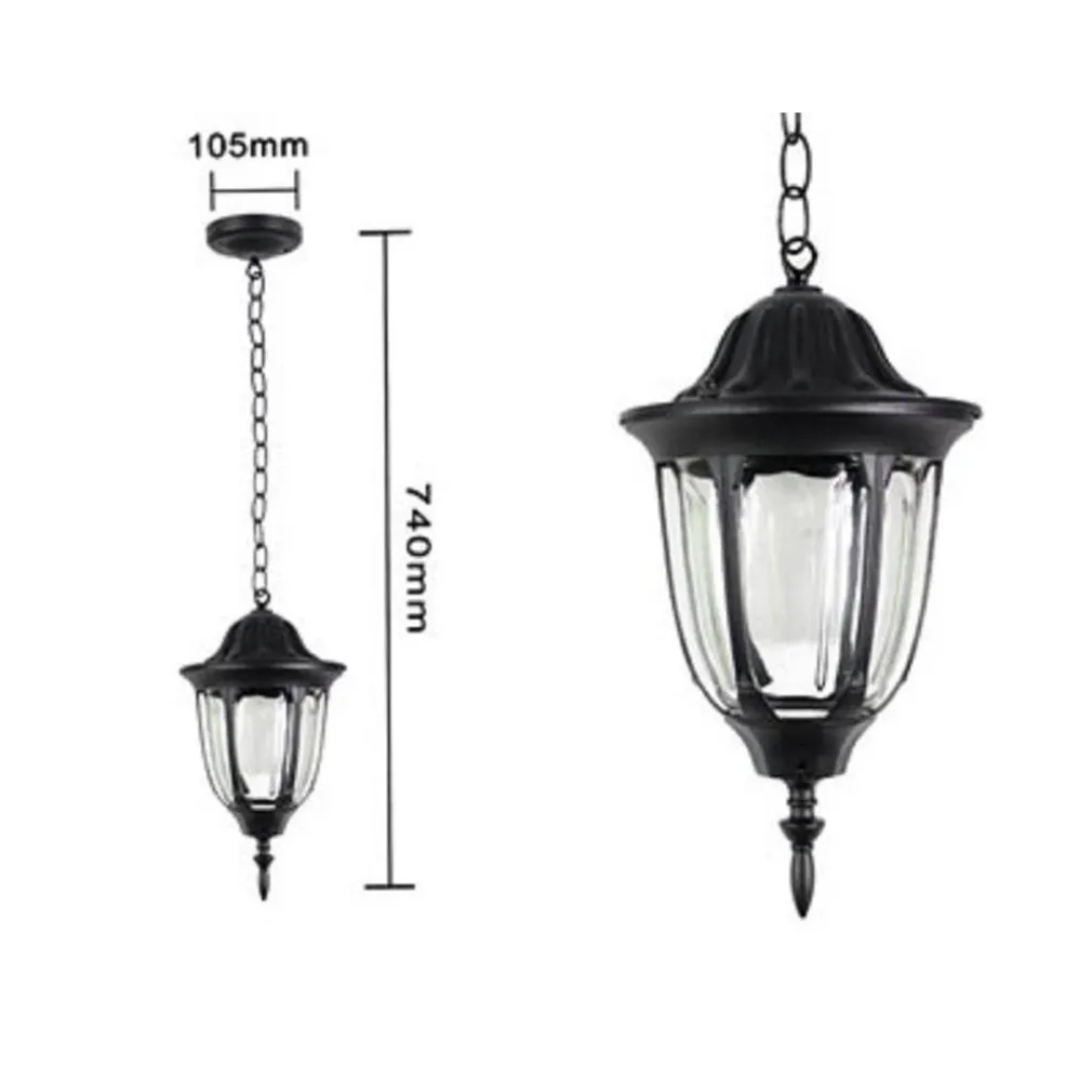 LANTERNA SOSPESA DA SOFFITTO LAMPADA GIARDINO RETRÒ PER ESTERNO CON CATENA