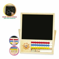 LAVAGNA GIOCATTOLO PER BAMBINI 2 FACCE CON PALLOTTOLIERE E LETTERE MAGNETICHE