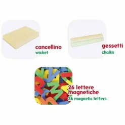 LAVAGNA GIOCATTOLO PER BAMBINI 2 FACCE CON PALLOTTOLIERE E LETTERE MAGNETICHE