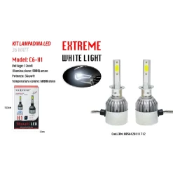 LED AUTO E MOTO LAMPADE FARI MAXTECH H1 C6 KIT LAMPADINE 36W LUCE BIANCA 6000K