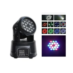LED MINI Moving Head light luce 18x3W raggio RGB La lampada party feste