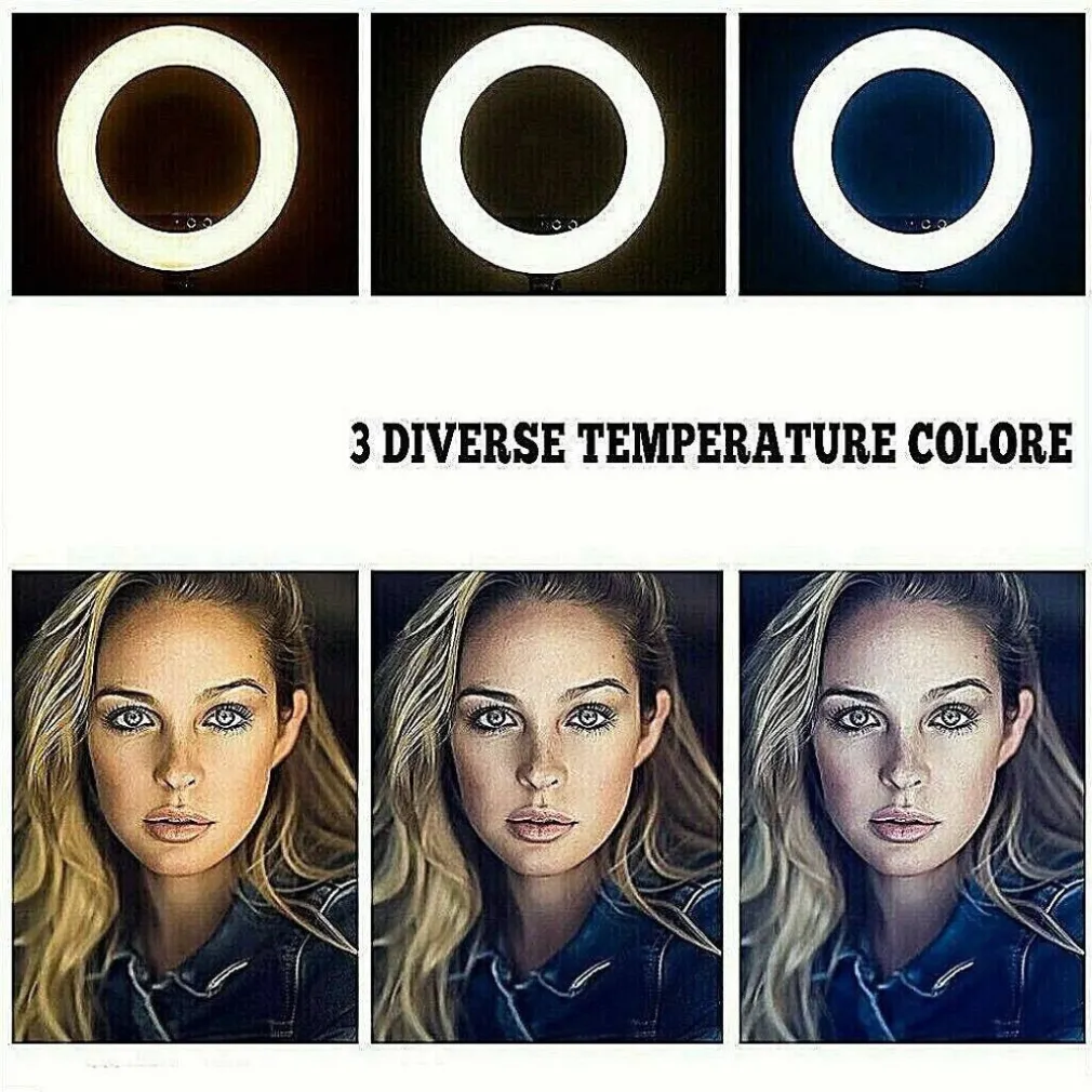 LED RING LIGHT CON TREPPIEDI LAMPADA ANULARE PER SELFIE STREAMING DAL VIVO