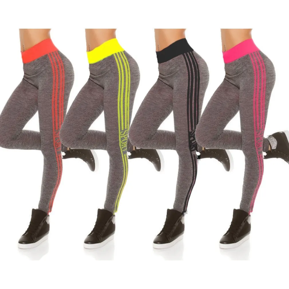 LEGGINGS DA DONNA MODELLANTI UNICA TAGLIA DA 40 A 48 DA SPORT E PALESTRA F3802