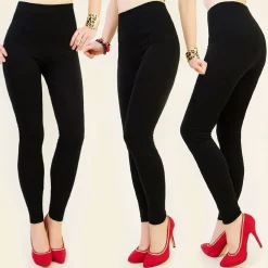 LEGGINGS MOD.919 ELASTICI NERO TESSUTO OPACO DA DONNA COMODI ELEGANTI
