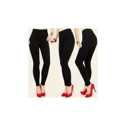 LEGGINGS MOD.919 ELASTICI NERO TESSUTO OPACO DA DONNA COMODI ELEGANTI