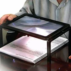 LENTE INGRANDIMENTO DA TAVOLO COLLO LUCE A LED SUPPORTO LETTURA A PILE