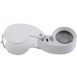 LENTE INGRANDIMENTO ILLUMINATA 40X-25MM A LED DA TASCA PRECISIONE PIEGHEVOLE METALLO