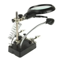 LENTE INGRANDIMENTO SALDATURA RIPARAZIONE 5 LED AUSILIARIA MOLLETTA MG16129-C