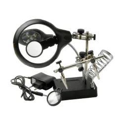 LENTE INGRANDIMENTO SALDATURA RIPARAZIONE 5 LED AUSILIARIA MOLLETTA MG16129-C