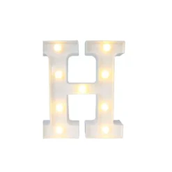 LETTERA H LUMINOSA CON LUCI LED A BATTERIA DECORAZIONI PER LA CASA DIM. 22 CM