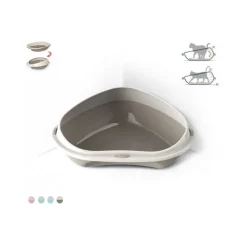 LETTIERA LETTIERE PER GATTI GATTO AD ANGOLO IGIENE TOELETTATURA BORDI RIALZATI