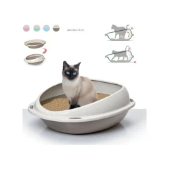 LETTIERA PER GATTO SHUTTLE 45x36x15.5 CM IGIENE E TOELETTATURA BORDI RIALZATI NO SPORCO