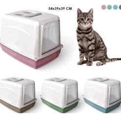 LETTIERA TOILETTE CHIUSA MANIGLIA FILTRO PER GATTI GATTO VICKY 54X39X39 IGIENE