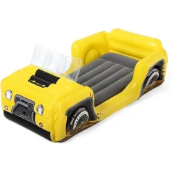 LETTINO GONFIABILE BAMBINI JEEP FUORISTRADA 160X84X58CM MATERASSO FLOCCATO 67714
