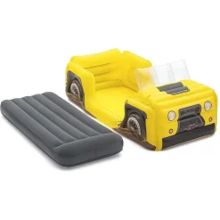 LETTINO GONFIABILE BAMBINI JEEP FUORISTRADA 160X84X58CM MATERASSO FLOCCATO 67714