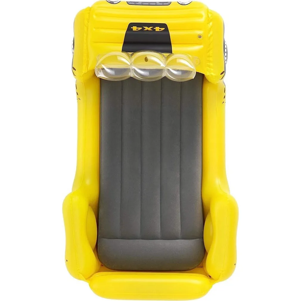 LETTINO GONFIABILE BAMBINI JEEP FUORISTRADA 160X84X58CM MATERASSO FLOCCATO 67714