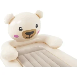 LETTINO GONFIABILE PER BAMBINI ORSETTO 188X109X89 CM MATERASSINO FLOCCATO 67712