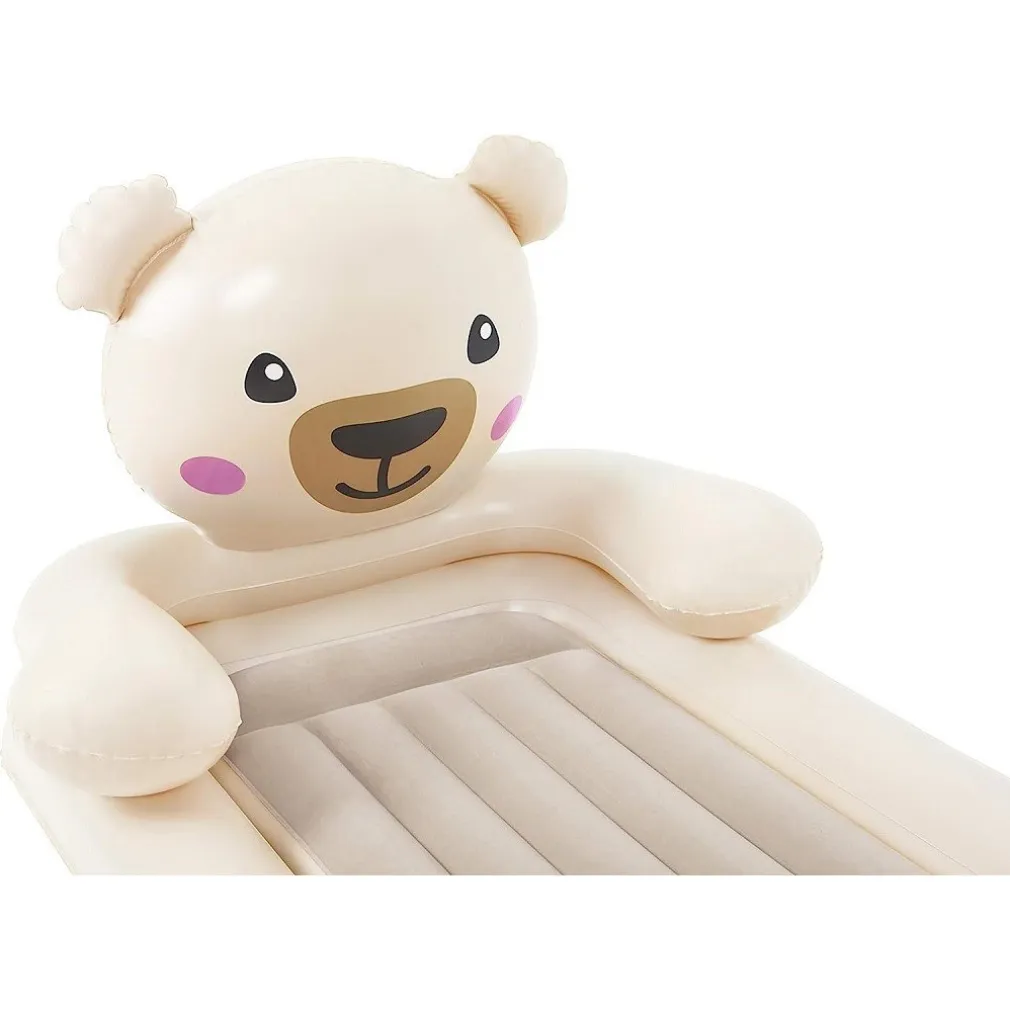 LETTINO GONFIABILE PER BAMBINI ORSETTO 188X109X89 CM MATERASSINO FLOCCATO 67712