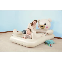 LETTINO GONFIABILE PER BAMBINI ORSETTO 188X109X89 CM MATERASSINO FLOCCATO 67712