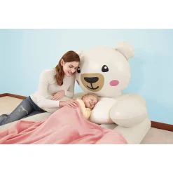 LETTINO GONFIABILE PER BAMBINI ORSETTO 188X109X89 CM MATERASSINO FLOCCATO 67712