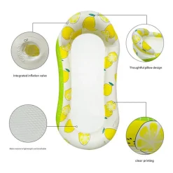 LETTINO IN RETE AMACA CON SCHIENALE GONFIABILE PISCINA MOTIVO LIMONI 178X80CM 628533