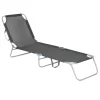 LETTINO IN TEXTILENE GRIGIO PER MARE GIARDINO SCHIENALE REGOLABILE IN 3 POSIZIONI 281046
