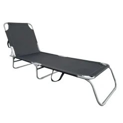 LETTINO IN TEXTILENE GRIGIO PER MARE GIARDINO SCHIENALE REGOLABILE IN 3 POSIZIONI 281046